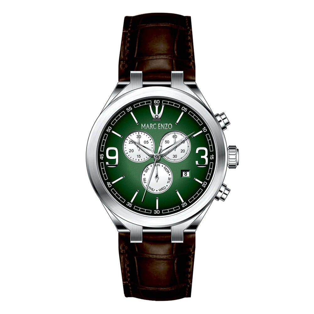 ساعة مارك انزو الرجالية بحركة كوارتز ولون مينا أخضر - MAR-0092