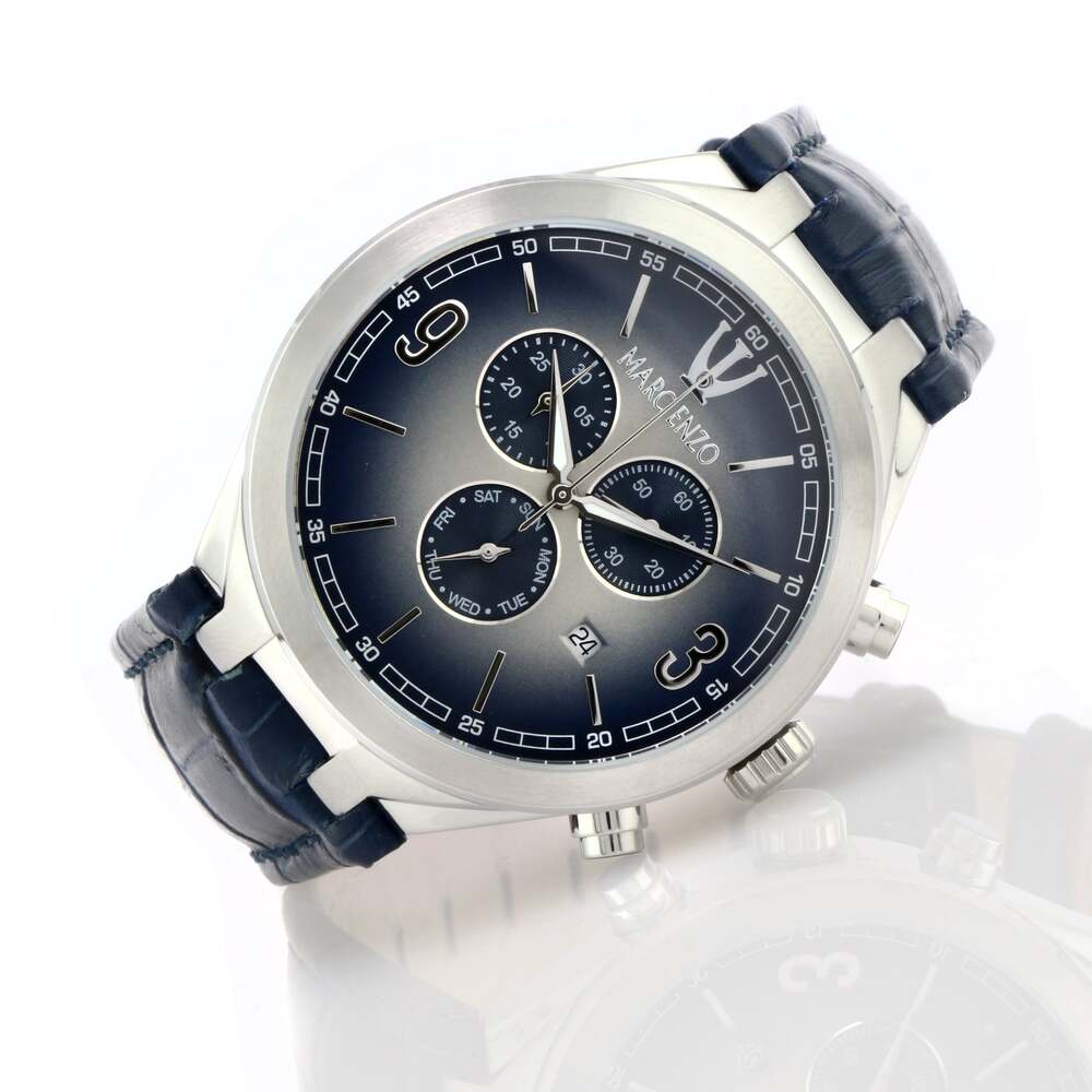 ساعة مارك انزو الرجالية بحركة كوارتز ولون مينا أزرق - MAR-0060