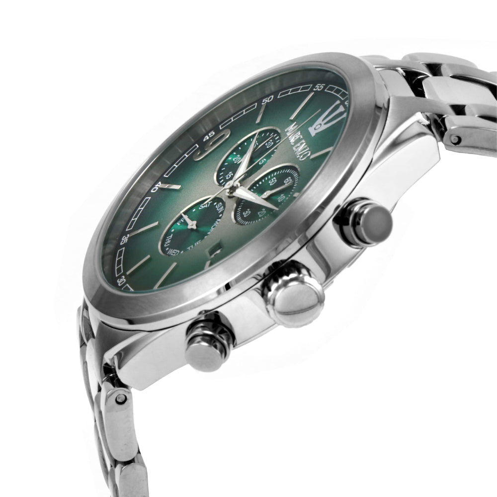 ساعة مارك انزو الرجالية بحركة كوارتز ولون مينا أخضر - MAR-0057