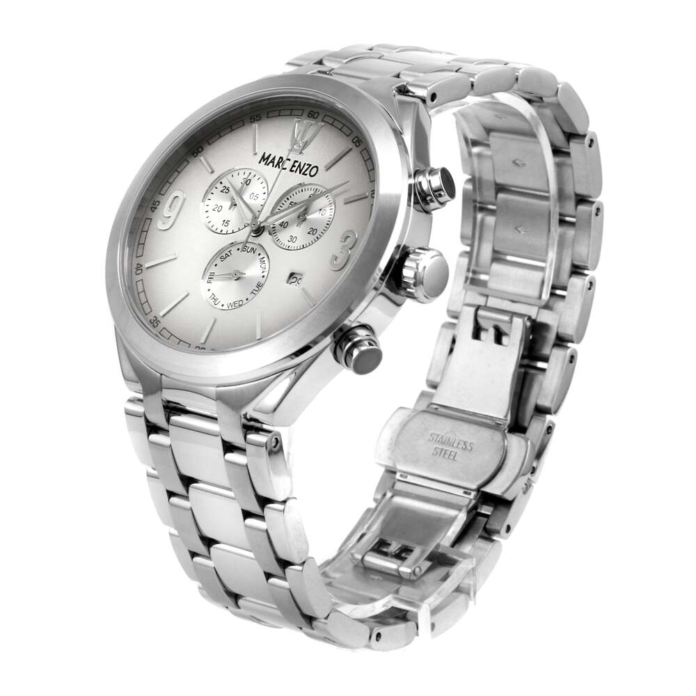 ساعة مارك انزو الرجالية بحركة كوارتز ولون مينا أبيض - MAR-0059