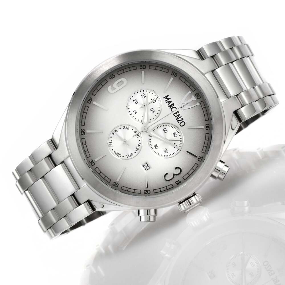 ساعة مارك انزو الرجالية بحركة كوارتز ولون مينا أبيض - MAR-0059