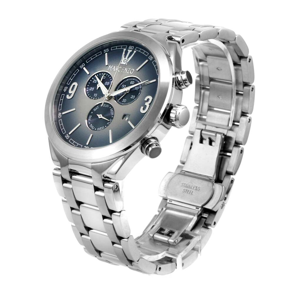 ساعة مارك انزو الرجالية بحركة كوارتز ولون مينا أزرق - MAR-0058