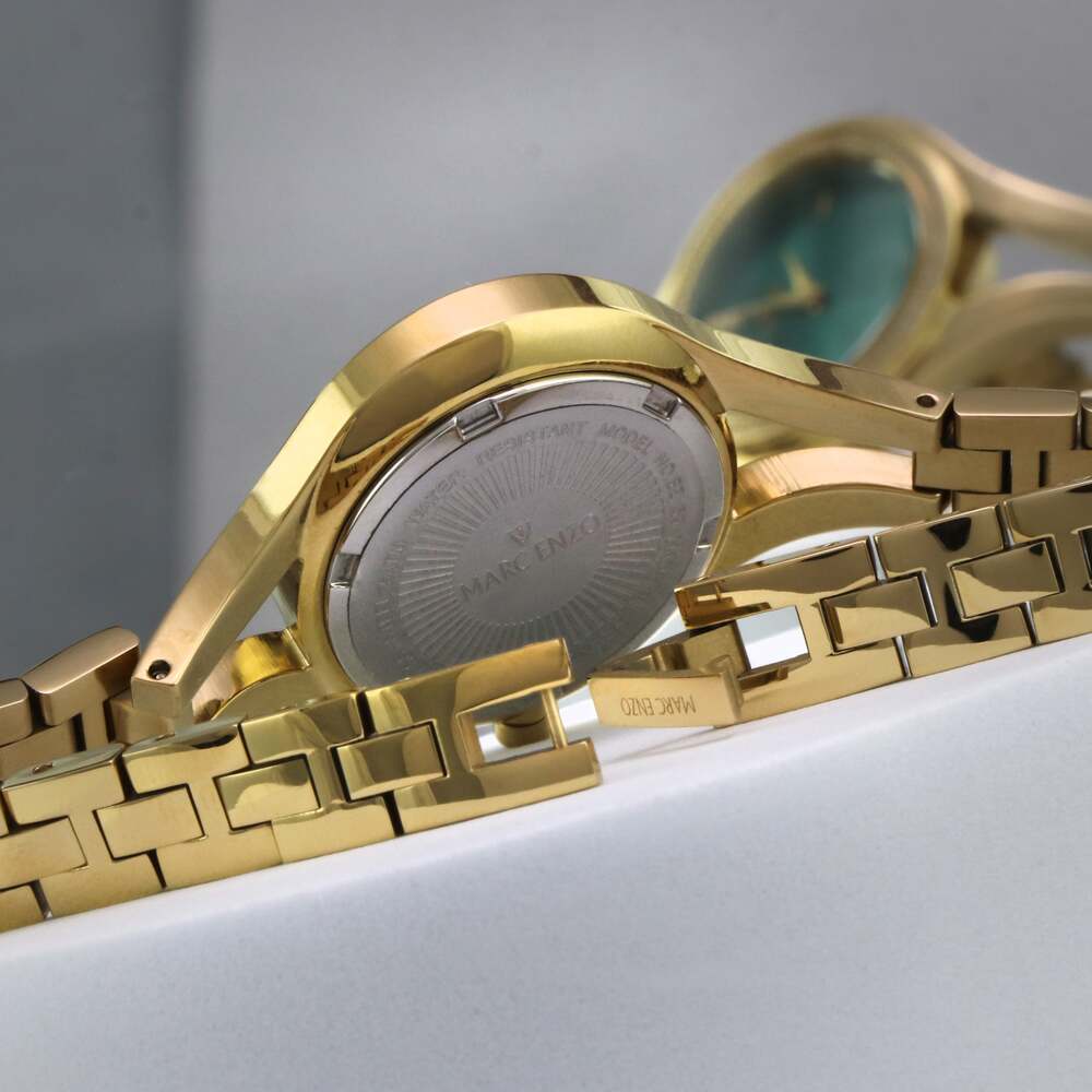 ساعة مارك انزو النسائية بحركة كوارتز ولون مينا أخضر - MAR-0019