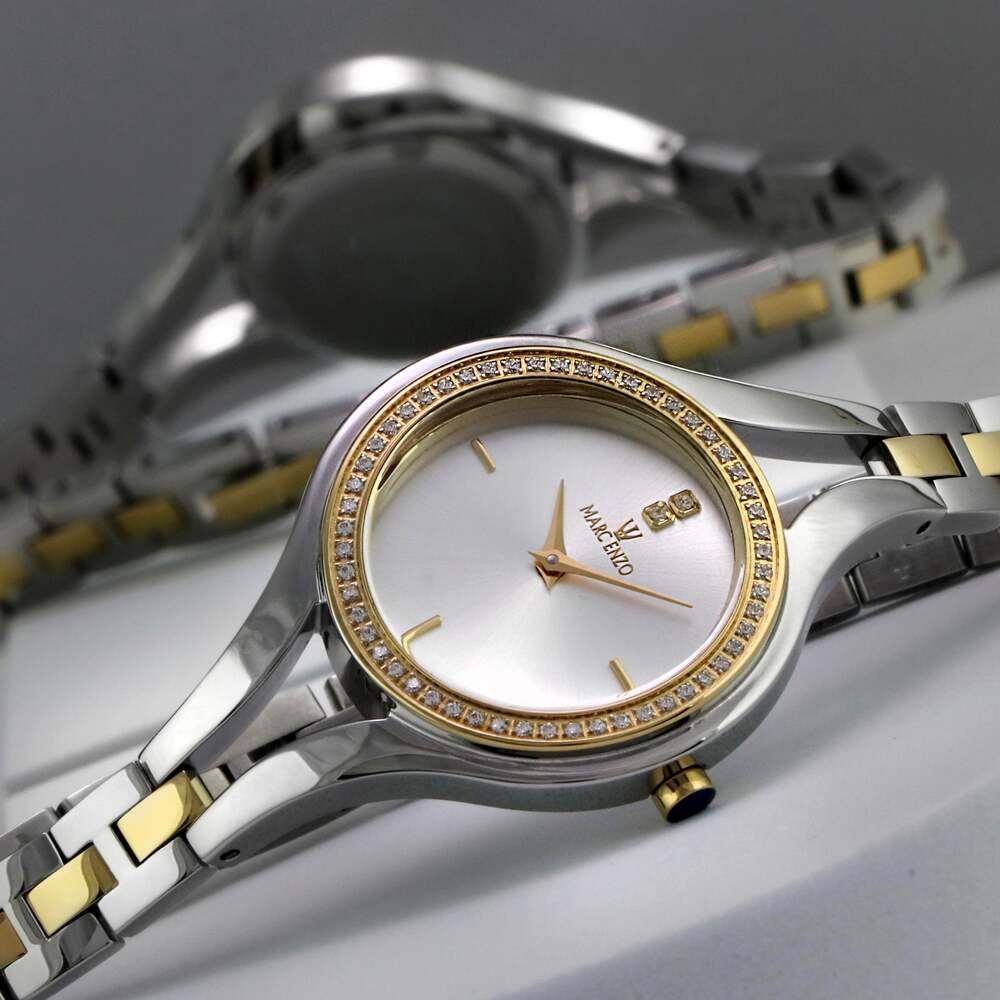 ساعة مارك انزو النسائية بحركة كوارتز ولون مينا أبيض - MAR-0017