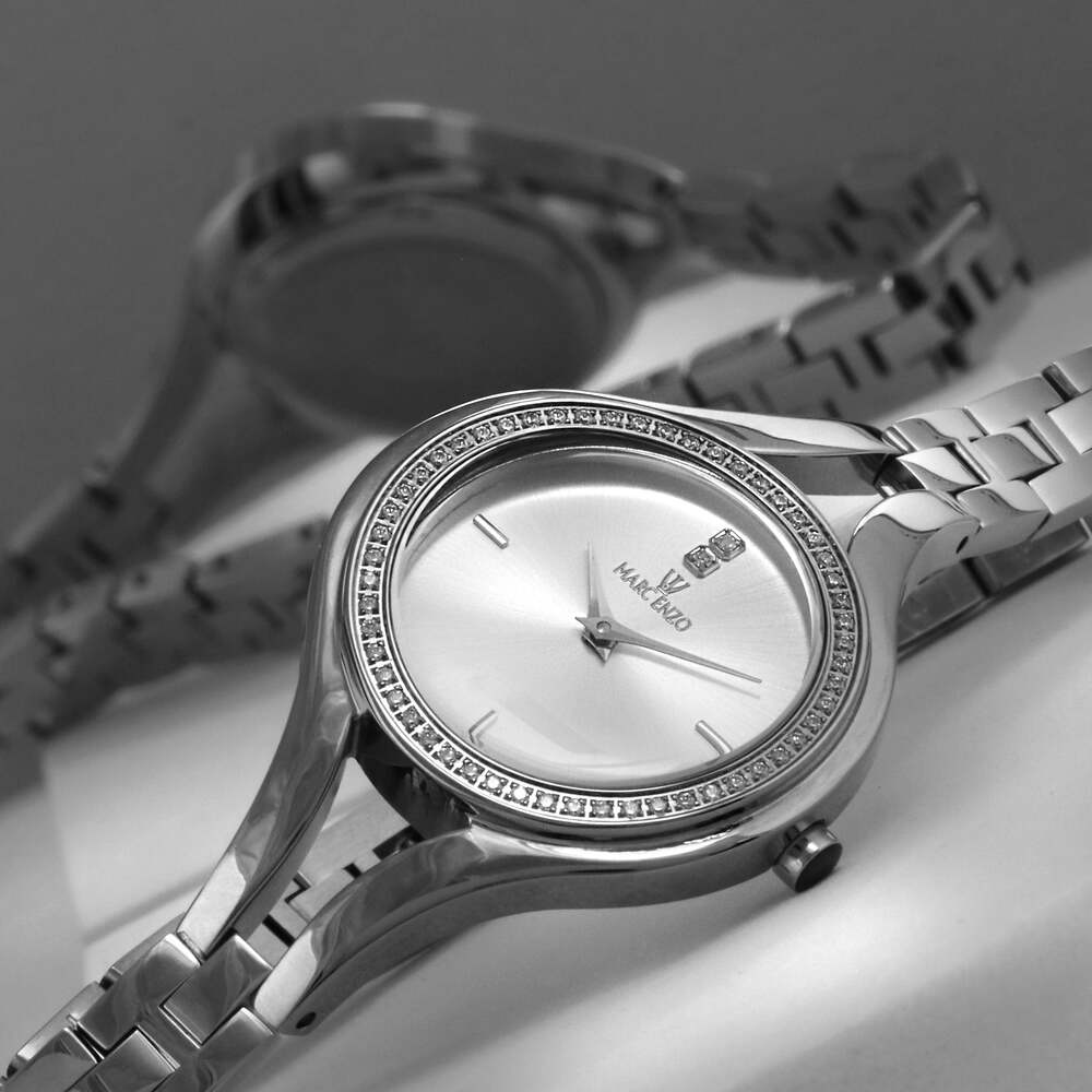 ساعة مارك انزو النسائية بحركة كوارتز ولون مينا أبيض - MAR-0018