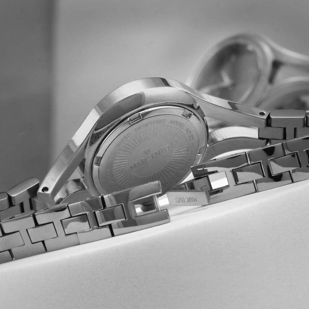 ساعة مارك انزو النسائية بحركة كوارتز ولون مينا أبيض - MAR-0018