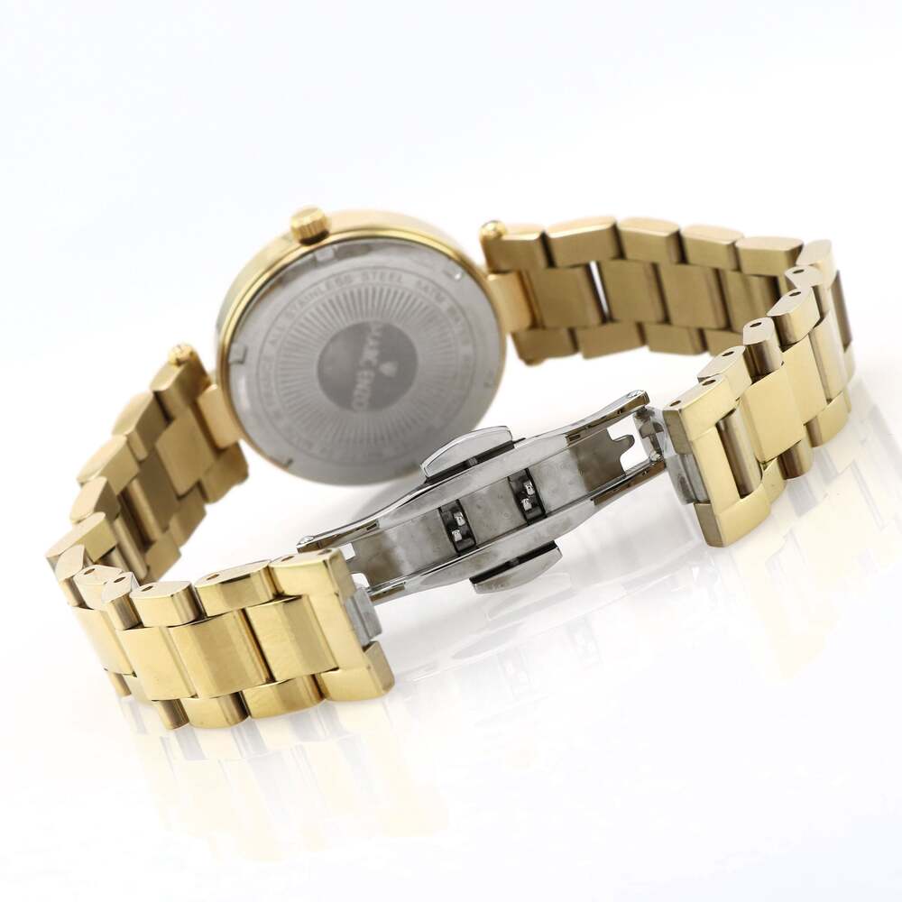 ساعة مارك انزو النسائية بحركة كوارتز ولون مينا أبيض لؤلؤي - MAR-0075