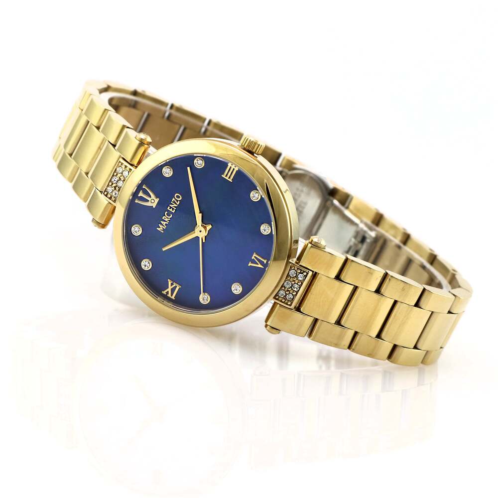 ساعة مارك انزو النسائية بحركة كوارتز ولون مينا أزرق - MAR-0074