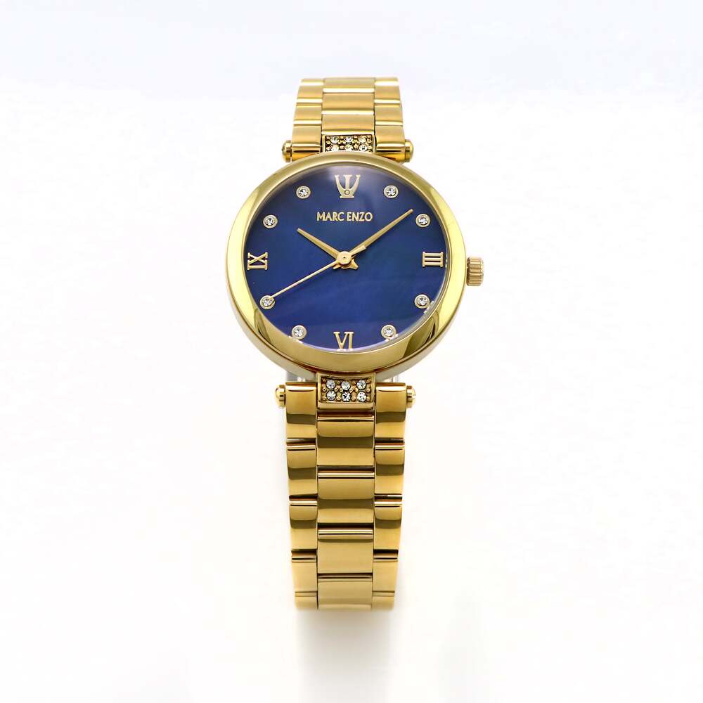 ساعة مارك انزو النسائية بحركة كوارتز ولون مينا أزرق - MAR-0074