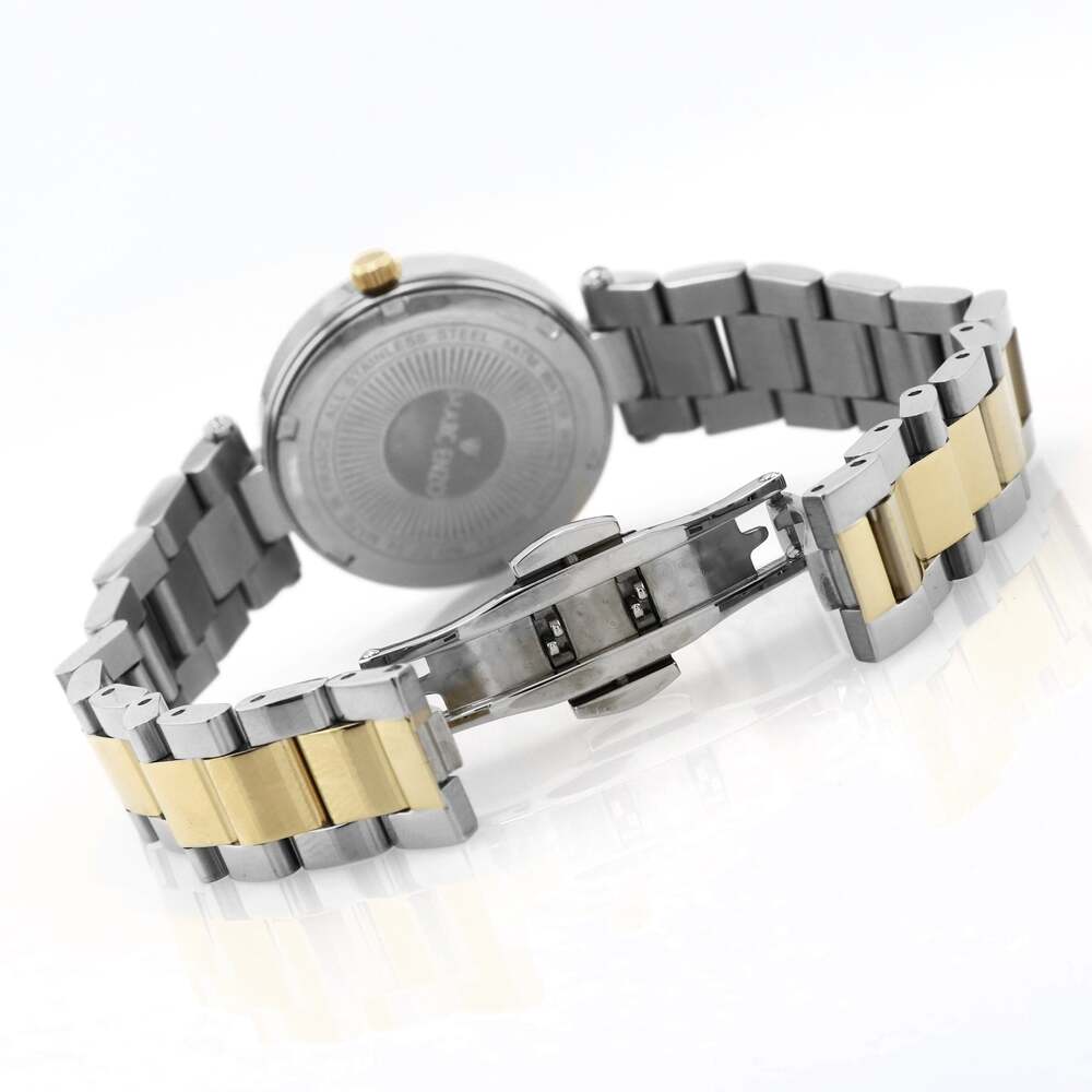 ساعة مارك انزو النسائية بحركة كوارتز ولون مينا أبيض لؤلؤي - MAR-0073