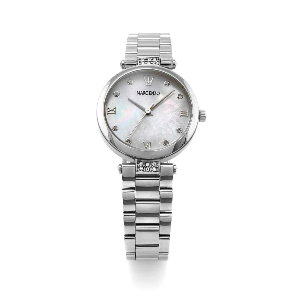 Marc Enzo Women's Quartz Watch with Pearly White Dial - MAR-0072