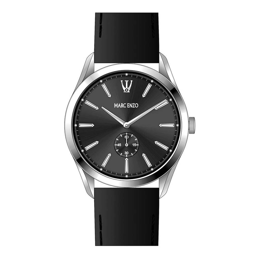 ساعة مارك انزو الرجالية بحركة كوارتز ولون مينا أسود - MAR-0087