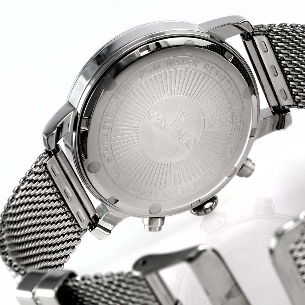ساعة مارك انزو الرجالية بحركة كوارتز ولون مينا أبيض - MAR-0045