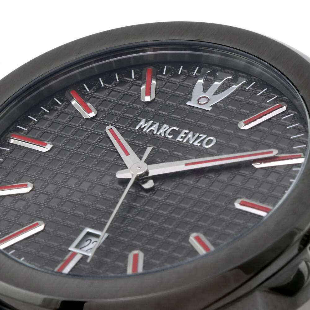 ساعة مارك انزو الرجالية بحركة كوارتز ولون مينا رمادي - MAR-0083