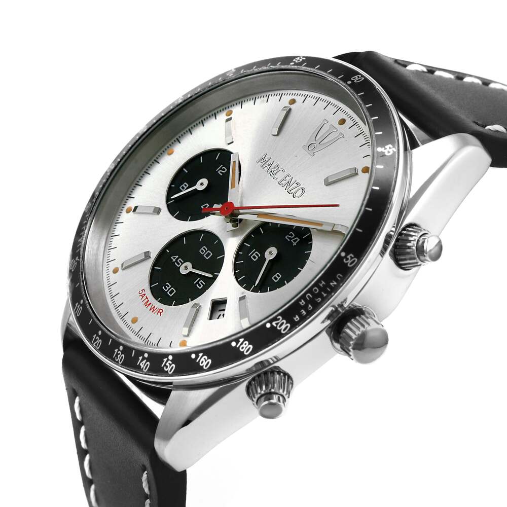 ساعة مارك انزو الرجالية بحركة كوارتز ولون مينا أبيض - MAR-0027