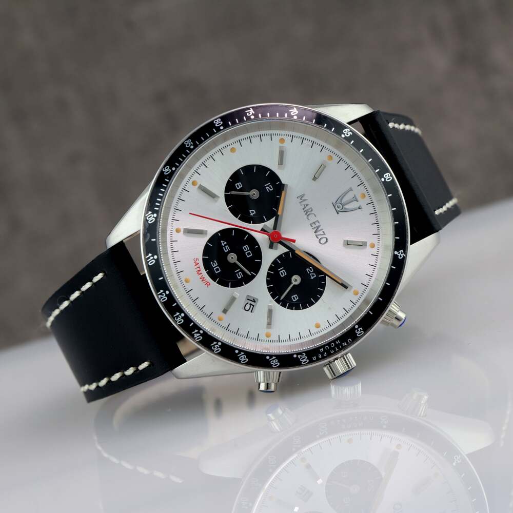 ساعة مارك انزو الرجالية بحركة كوارتز ولون مينا أبيض - MAR-0027