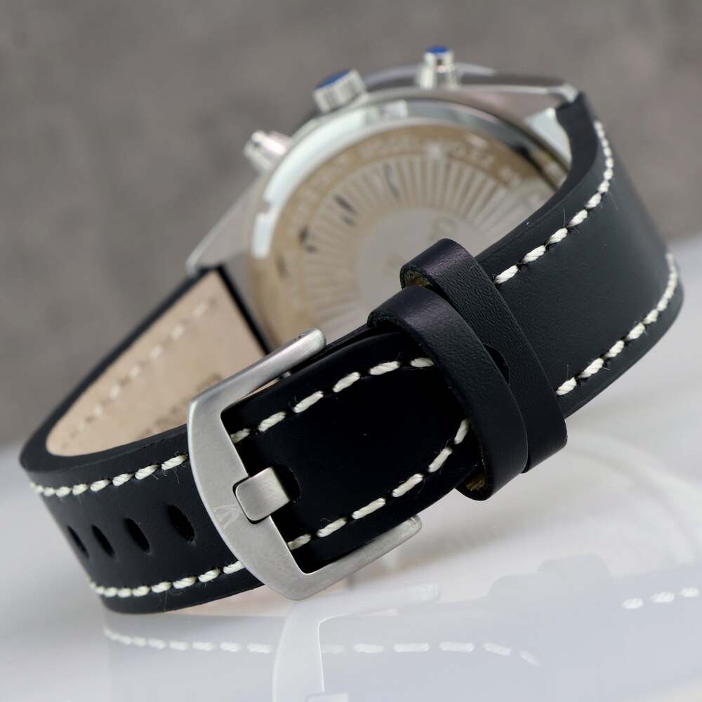 ساعة مارك انزو الرجالية بحركة كوارتز ولون مينا أسود - MAR-0026