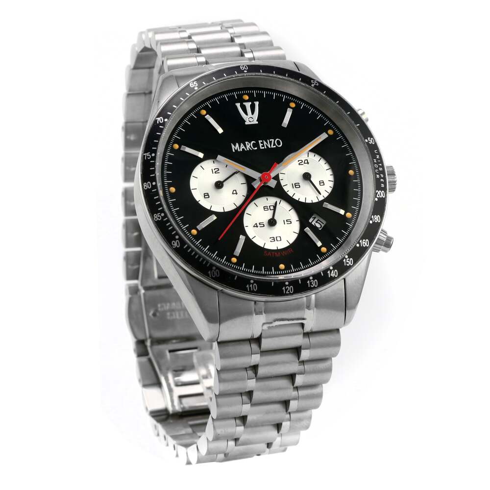 ساعة مارك انزو الرجالية بحركة كوارتز ولون مينا أسود - MAR-0024