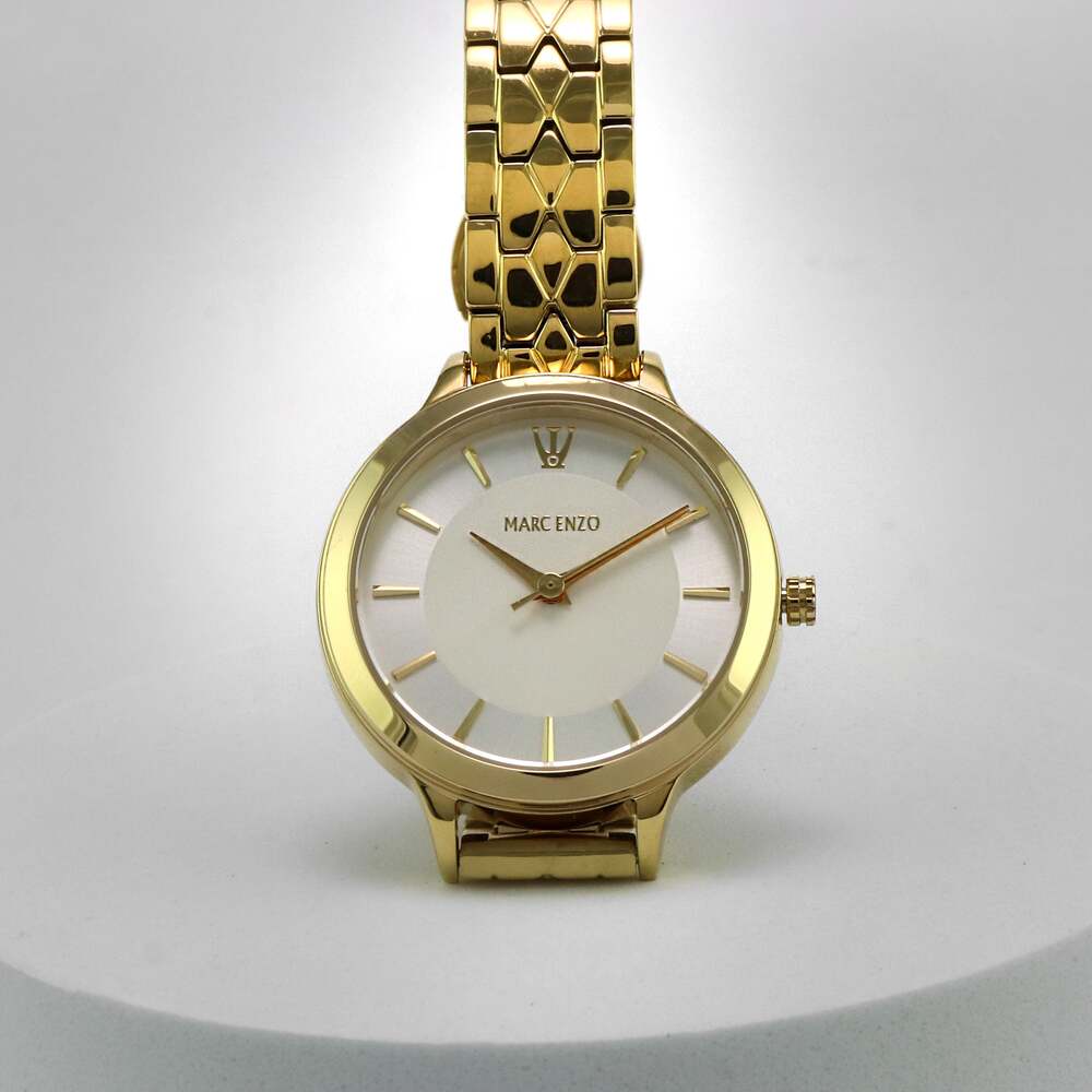 ساعة مارك انزو النسائية بحركة كوارتز ولون مينا أبيض - MAR-0015