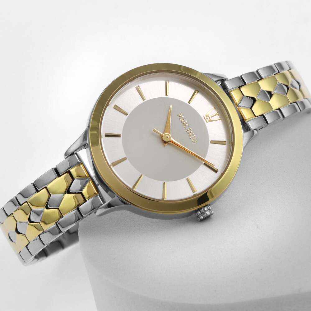 ساعة مارك انزو النسائية بحركة كوارتز ولون مينا أبيض - MAR-0013