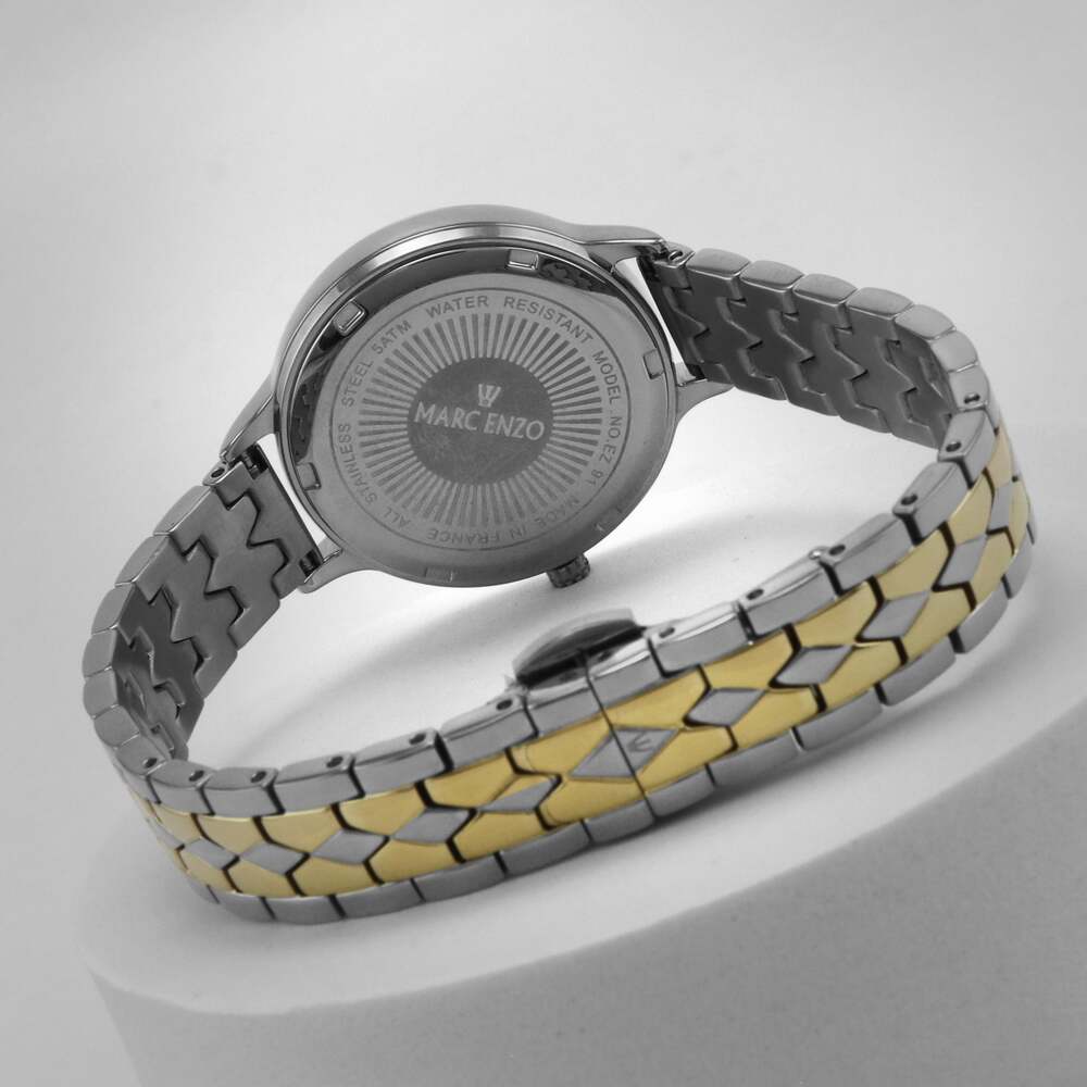 ساعة مارك انزو النسائية بحركة كوارتز ولون مينا أبيض - MAR-0013