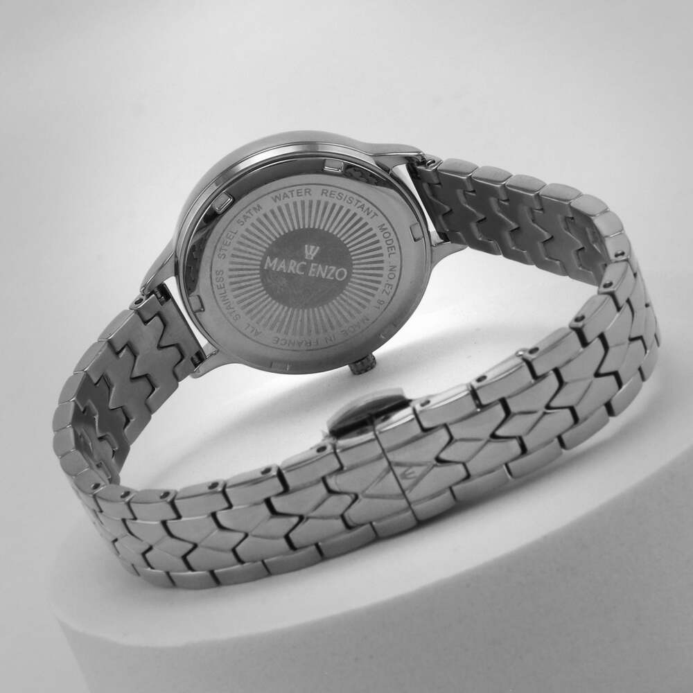 ساعة مارك انزو النسائية بحركة كوارتز ولون مينا أبيض - MAR-0012