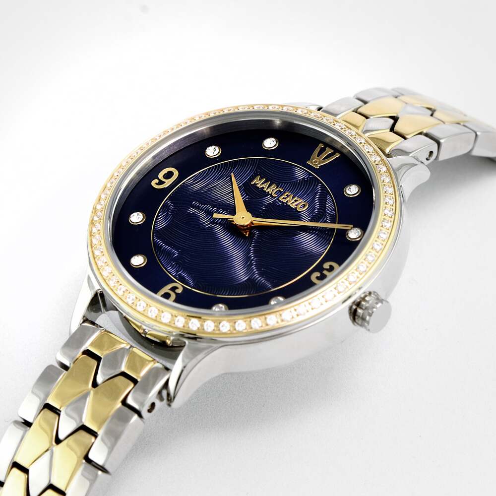 ساعة مارك انزو النسائية بحركة كوارتز ولون مينا أزرق - MAR-0011