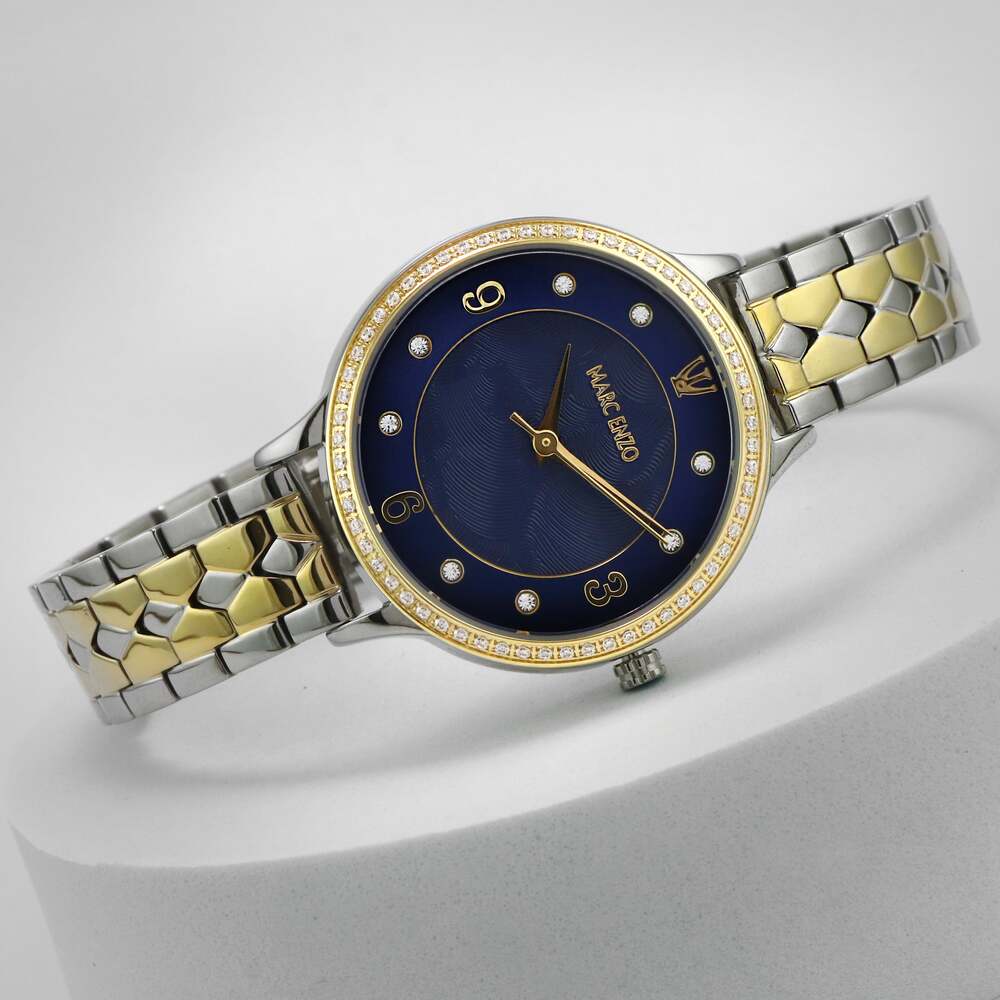 ساعة مارك انزو النسائية بحركة كوارتز ولون مينا أزرق - MAR-0011