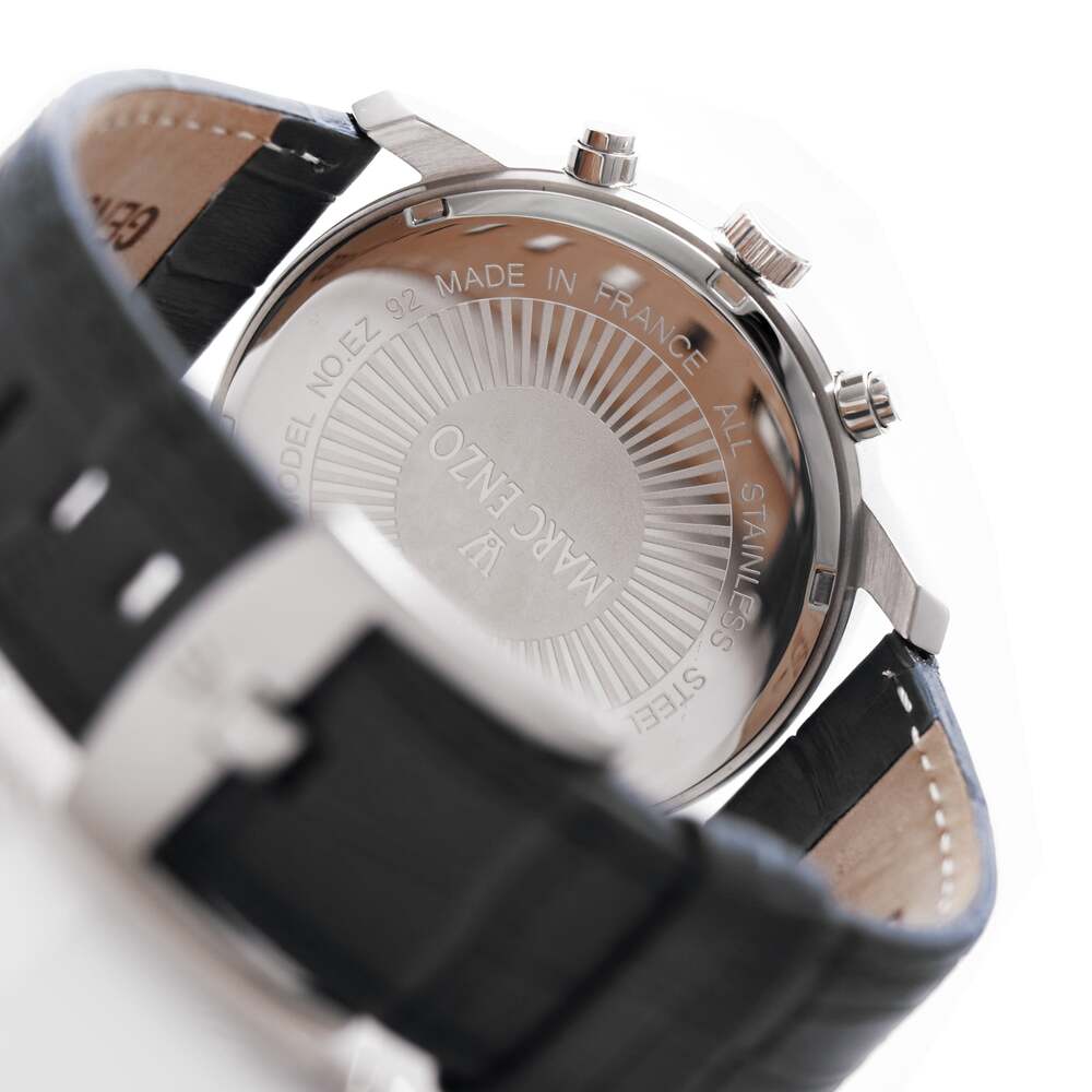 ساعة مارك انزو الرجالية بحركة كوارتز ولون مينا أبيض - MAR-0038