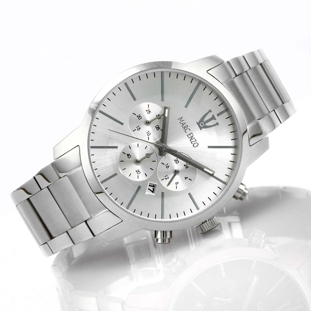 ساعة مارك انزو الرجالية بحركة كوارتز ولون مينا أبيض - MAR-0036