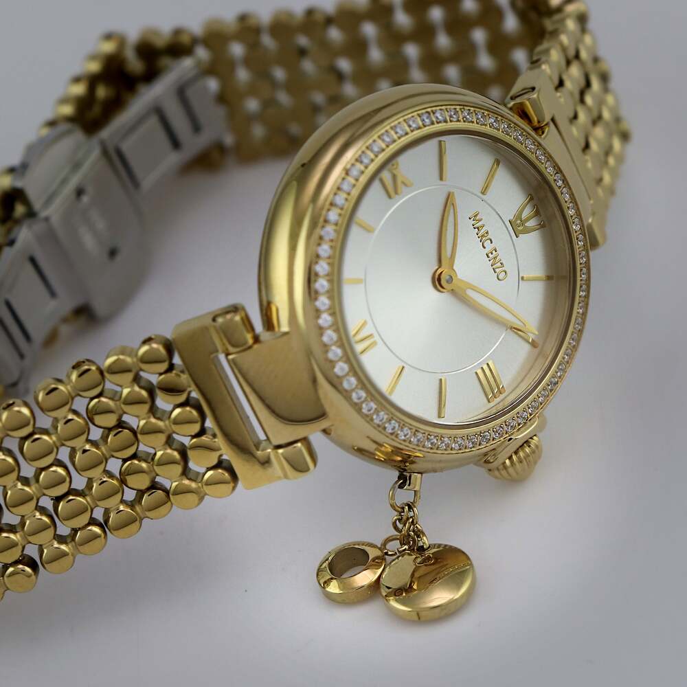 ساعة مارك انزو النسائية بحركة كوارتز ولون مينا أبيض - MAR-0004