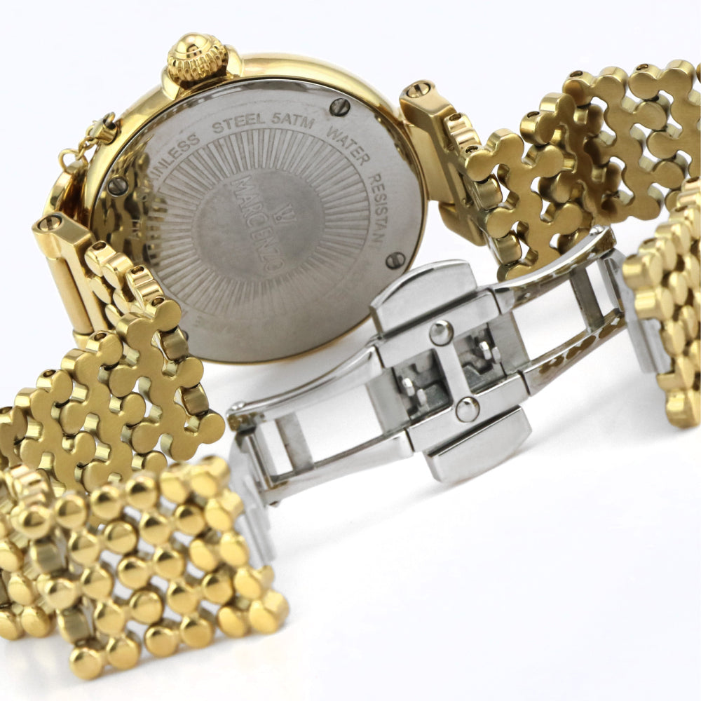 ساعة مارك انزو النسائية بحركة كوارتز ولون مينا أبيض - MAR-0004