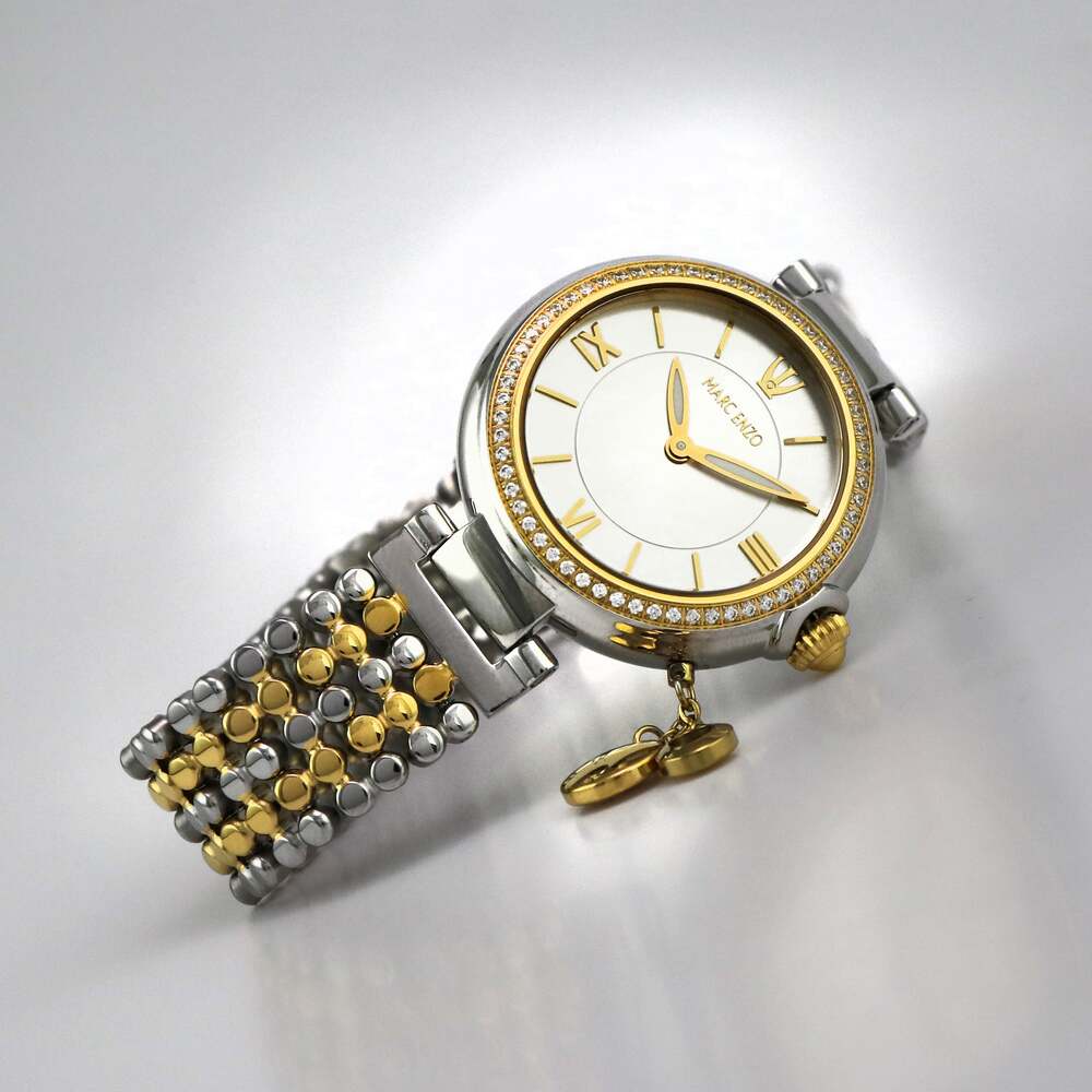 ساعة مارك انزو النسائية بحركة كوارتز ولون مينا أبيض - MAR-0003