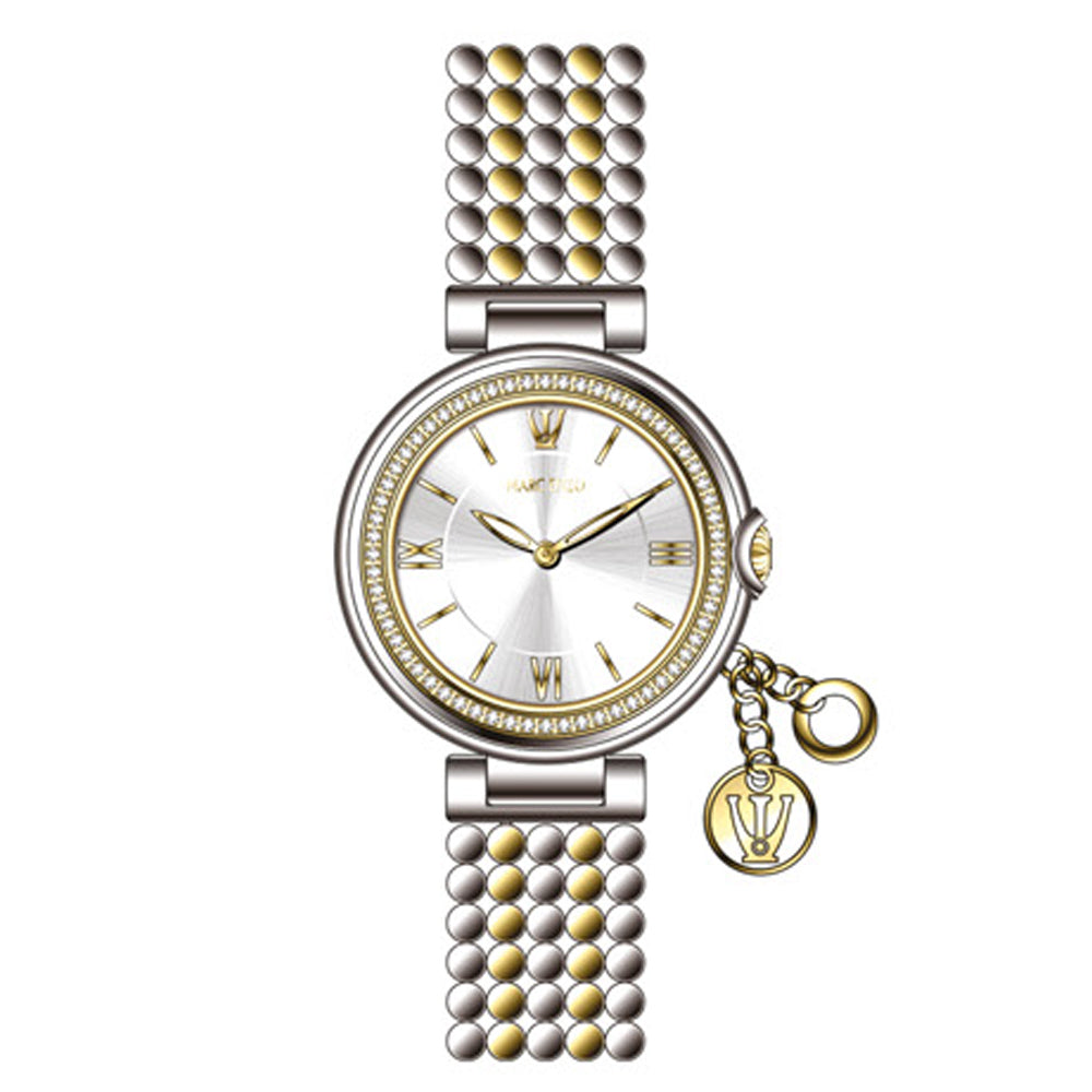 ساعة مارك انزو النسائية بحركة كوارتز ولون مينا أبيض - MAR-0003