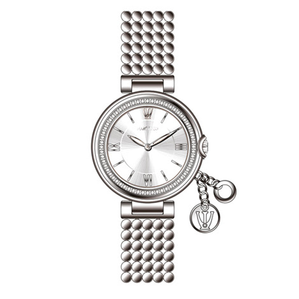 ساعة مارك انزو النسائية بحركة كوارتز ولون مينا أبيض - MAR-0001