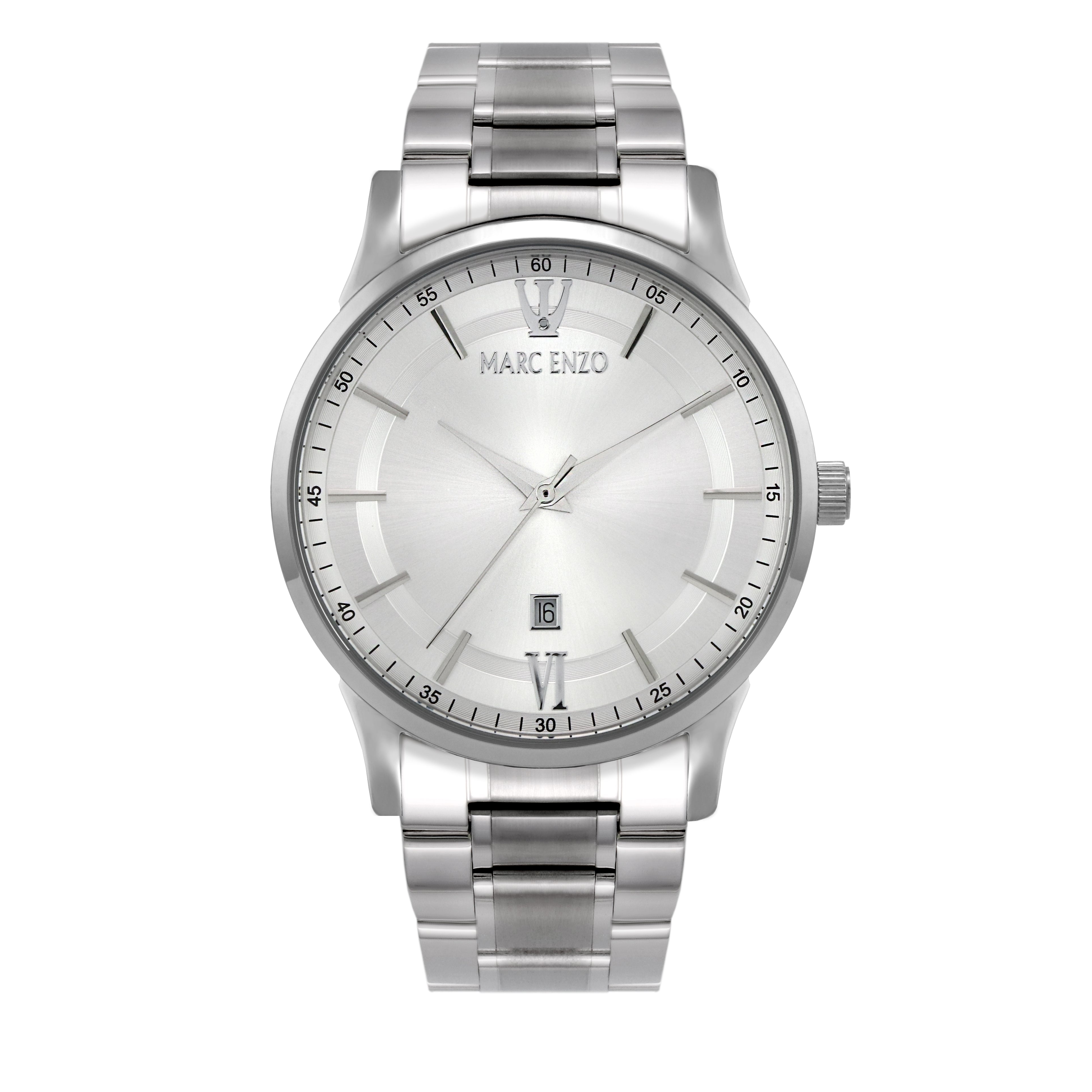 ساعة مارك انزو الرجالية بحركة كوارتز ولون مينا أبيض - MAR-0113