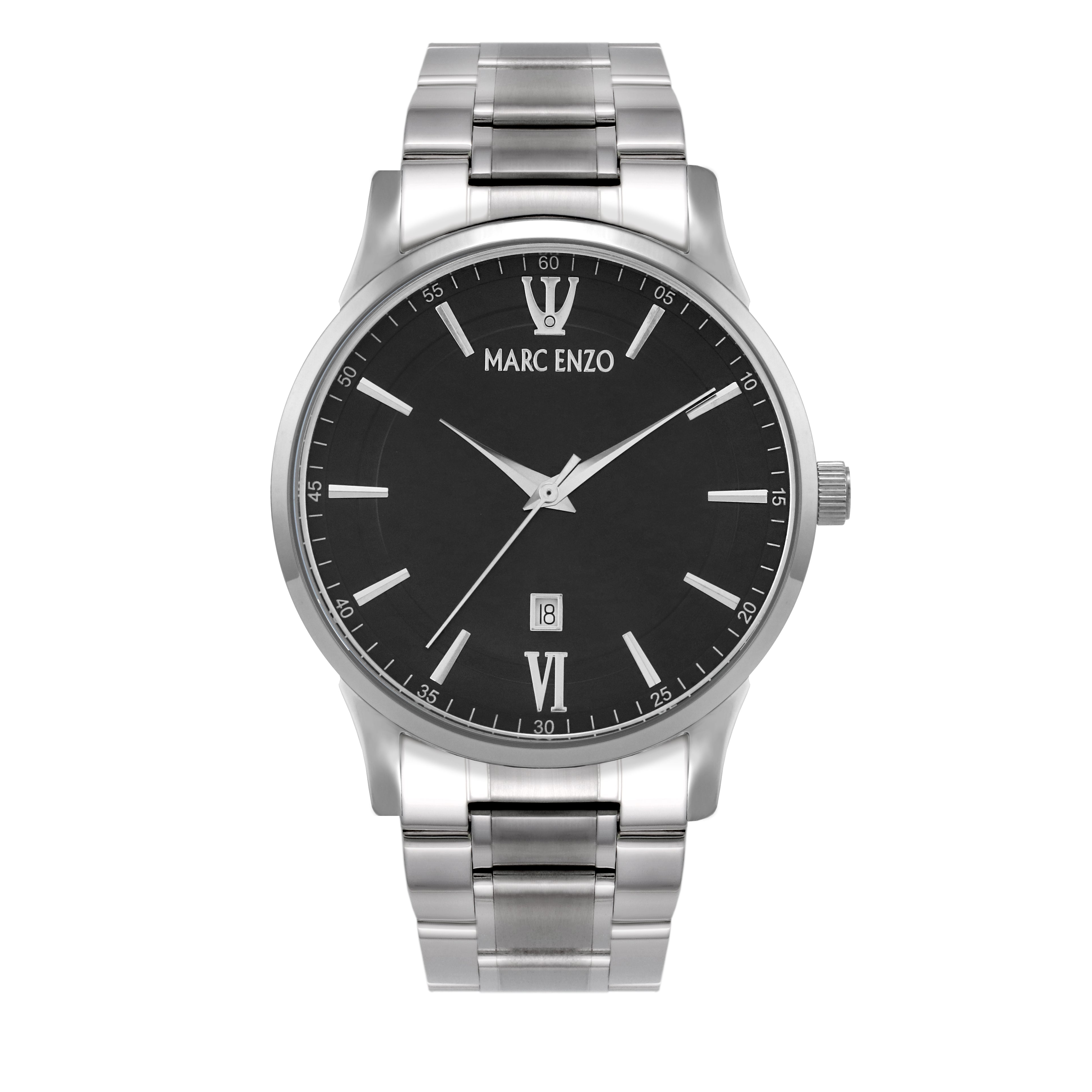 ساعة مارك انزو الرجالية بحركة كوارتز ولون مينا أسود - MAR-0114