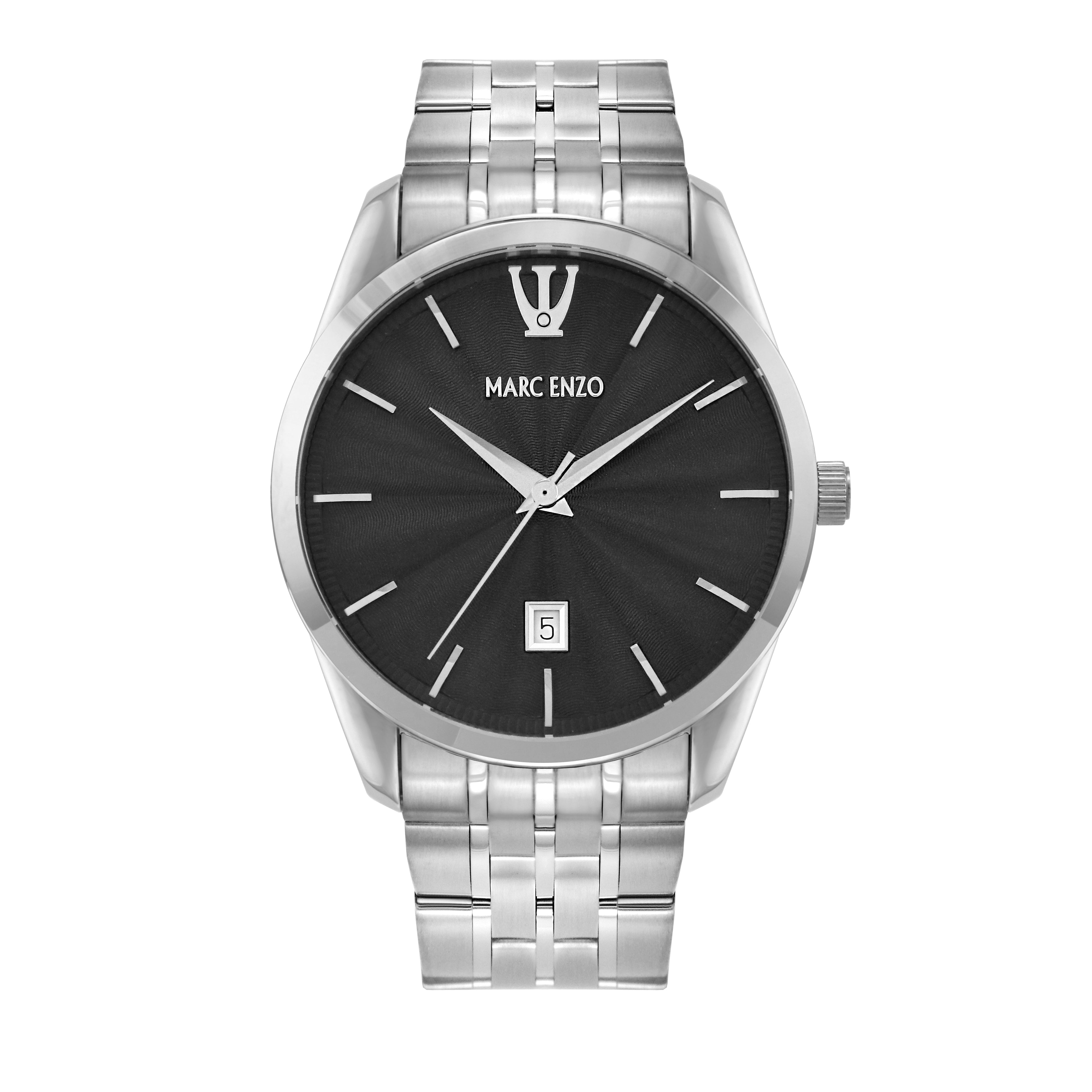 ساعة مارك انزو الرجالية بحركة كوارتز ولون مينا أسود - MAR-0119