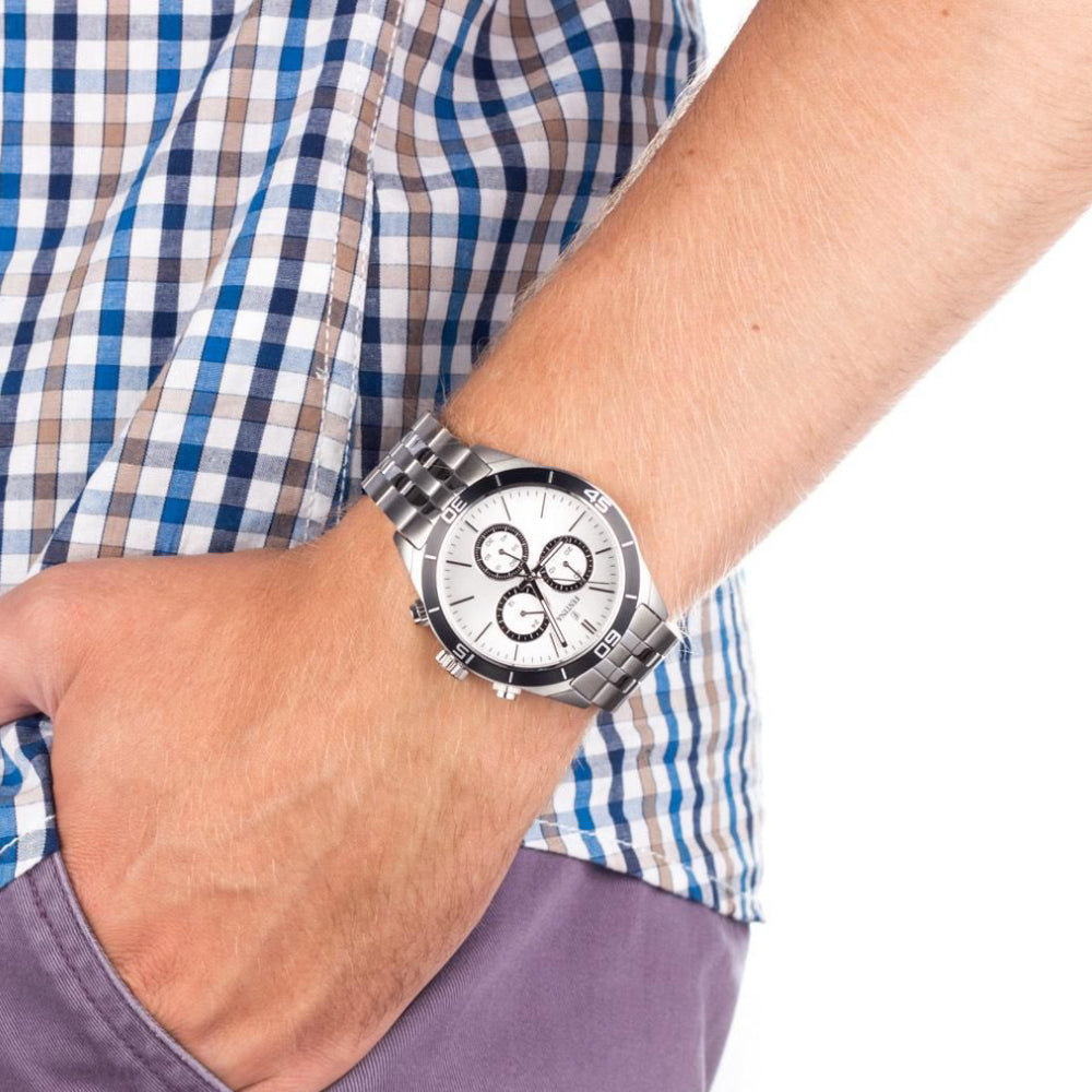 ساعة فيستينا الرجالية بحركة كوارتز ولون مينا فضي - F16762/1