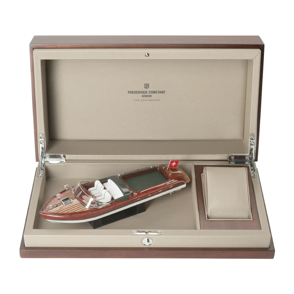ساعة فريدريك كونستانت الرجالية بحركة أوتوماتيكية ولون مينا فضي - FC-0157+BOAT