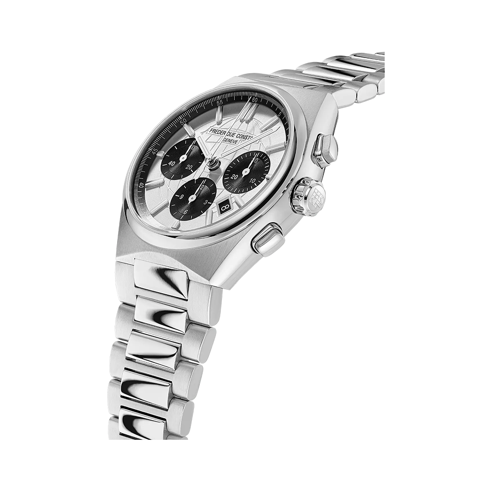 ساعة فريدريك كونستانت أوتوماتيكية للرجال بمينا فضية/ سوداء FC-0275+STRAP (LTD)