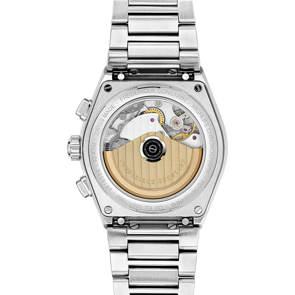 ساعة فريدريك كونستانت أوتوماتيكية للرجال بمينا فضية/ سوداء FC-0275+STRAP (LTD)