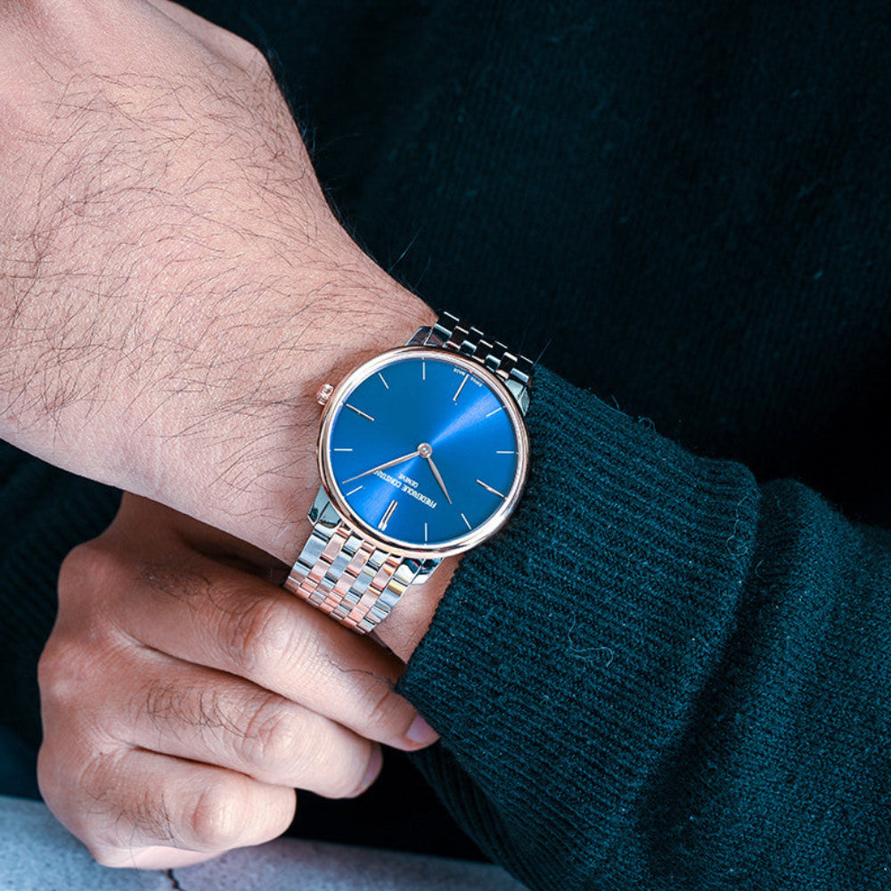 ساعة فريدريك كونستانت الرجالية بحركة كوارتز ولون مينا أزرق - FC-0173