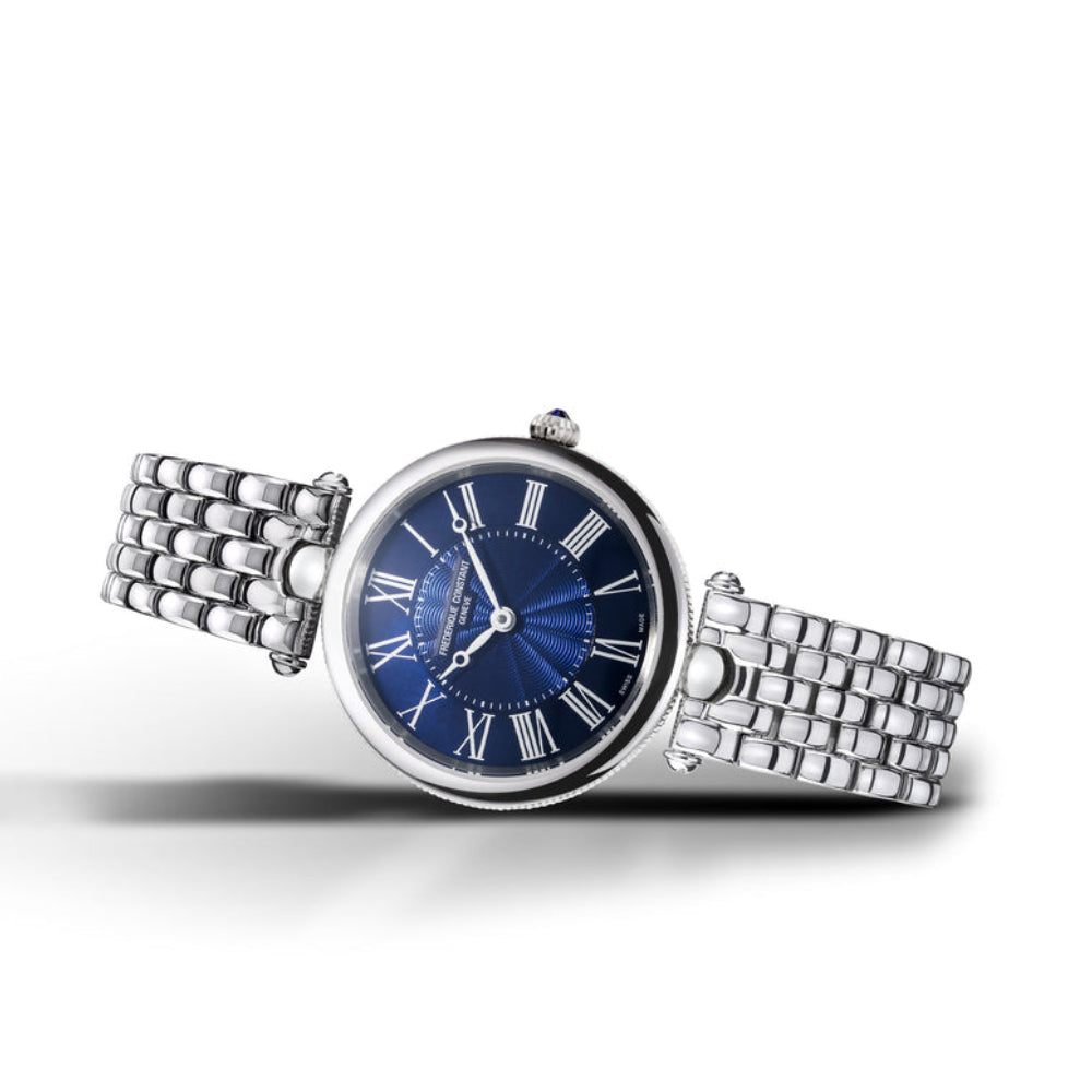 ساعة فريدريك كونستانت النسائية بحركة كوارتز ولون مينا أزرق - FC-0154