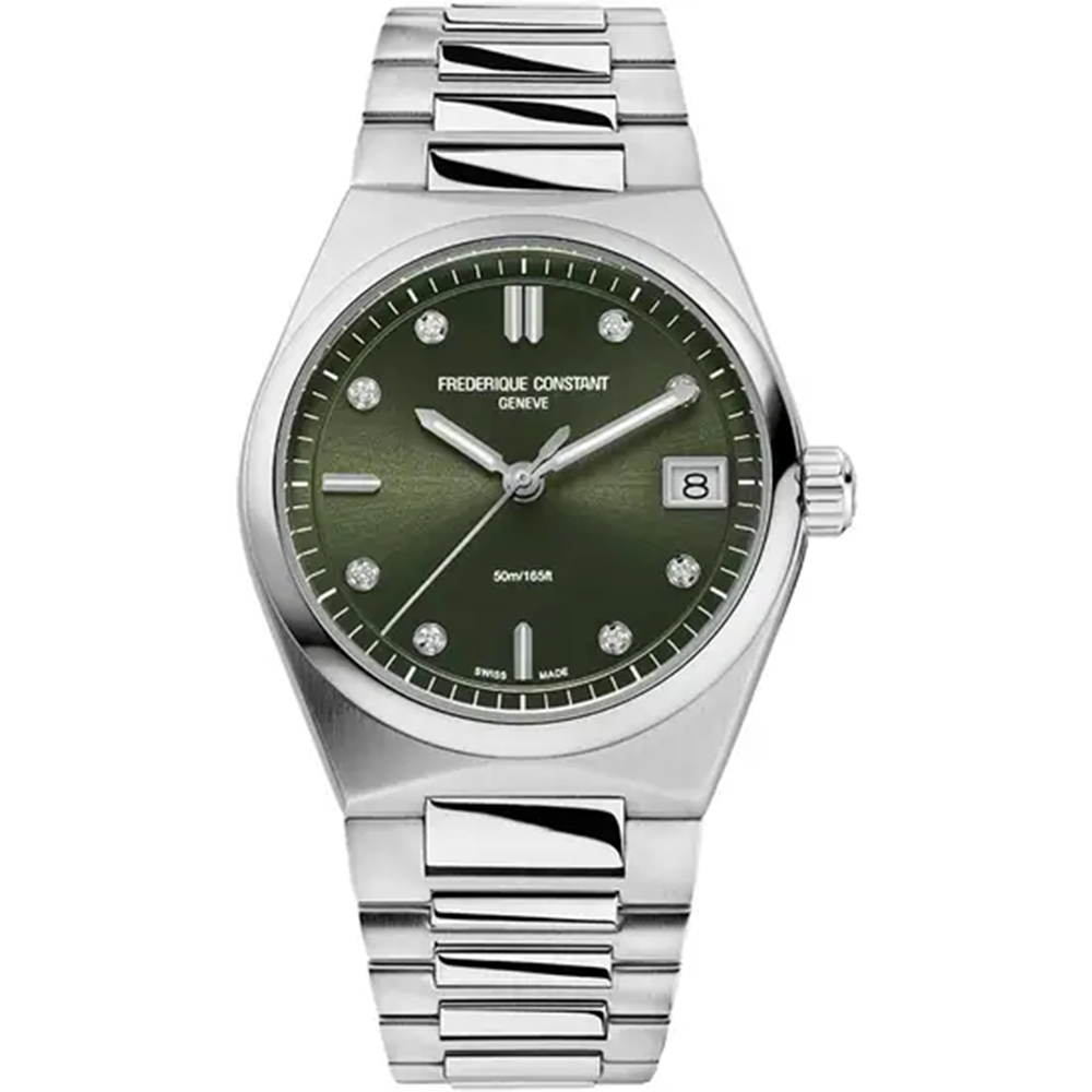 ساعة فريدريك كونستانت نسائية كوارتز بمينا أخضر FC-0229(D/8 0.04CT)