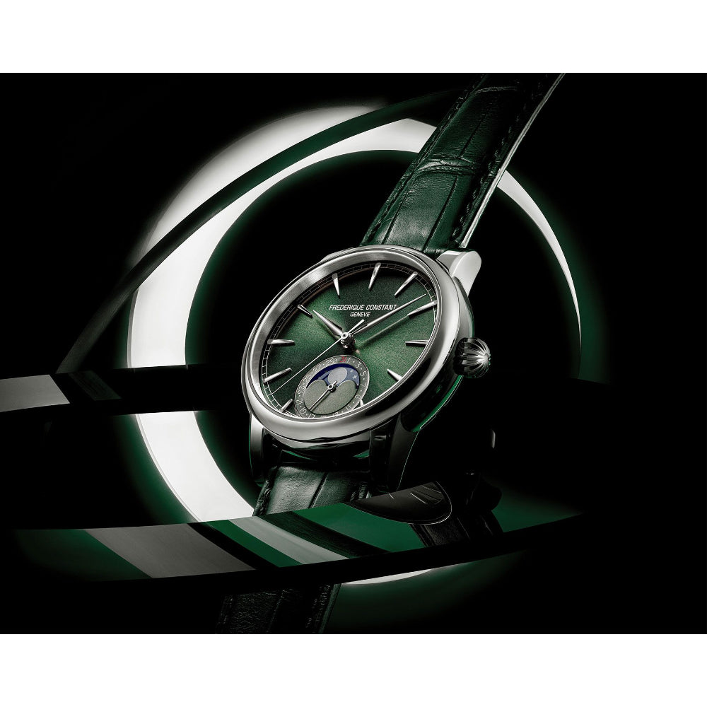 Frederique Constant Manufacture Classic Moonphase Date Automatic Men's Watch with Green Dial — FC-0307