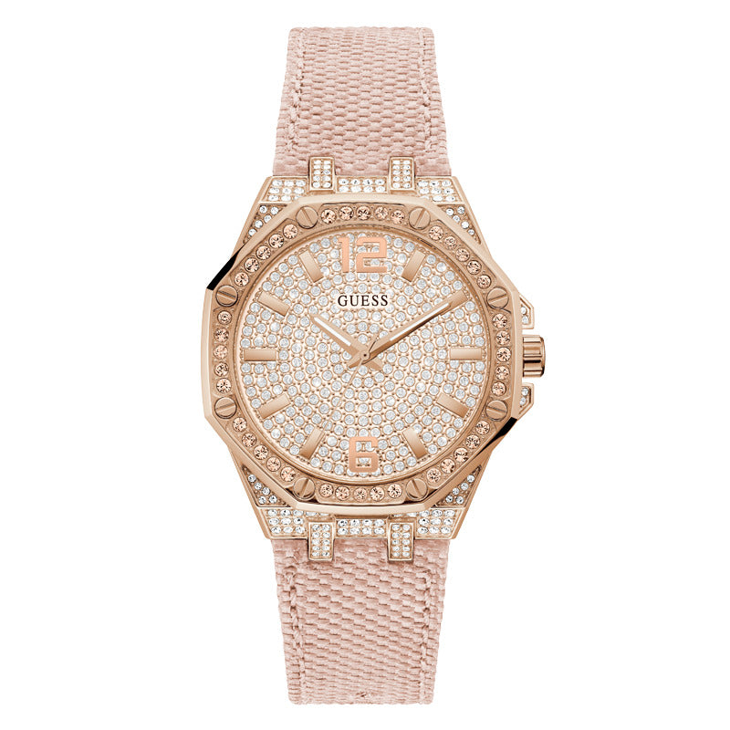 Guess Women's Quartz Watch with Rose Gold Dial - GWC-0143