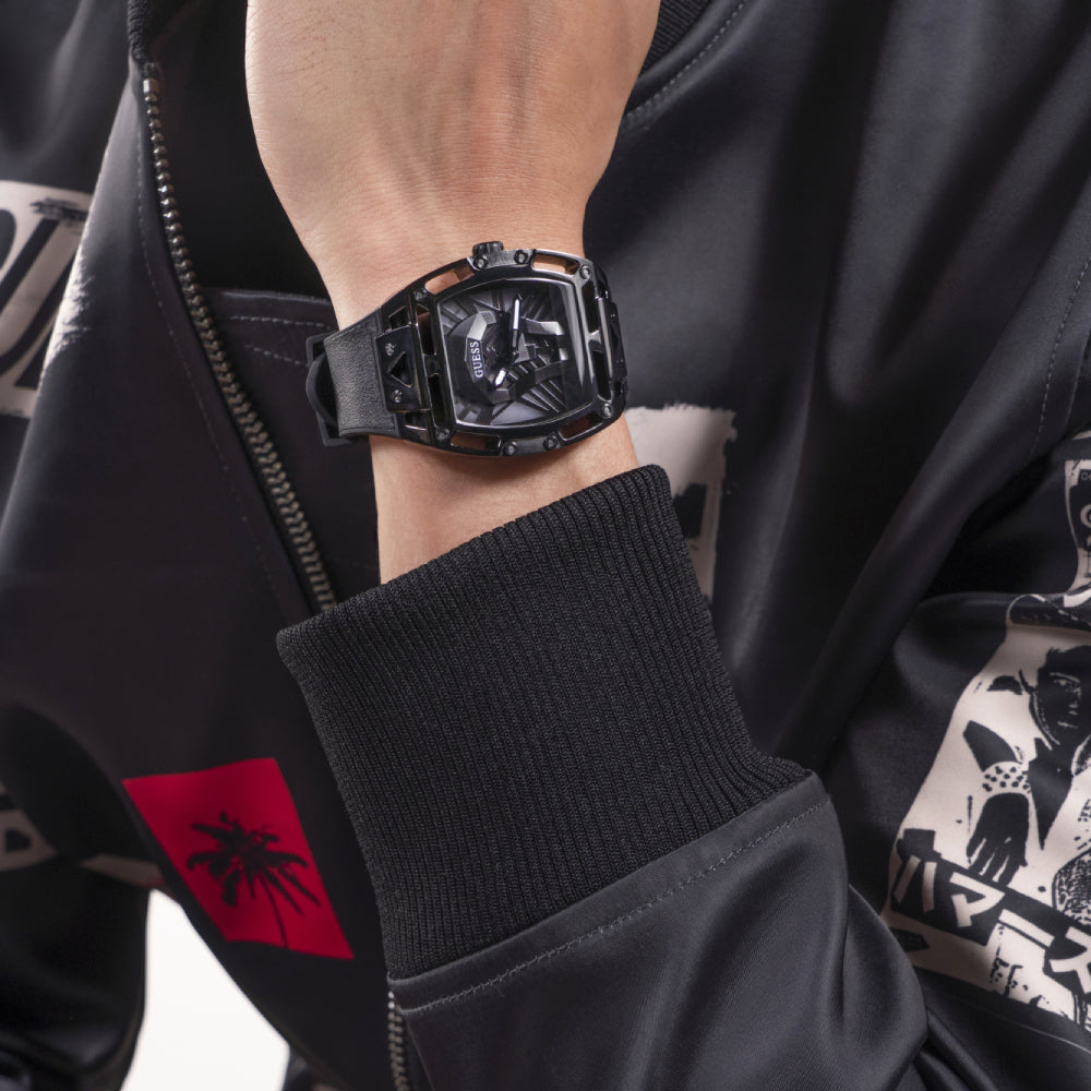 ساعة جيس الرجالية بحركة كوارتز ولون مينا أسود - GWC-0218