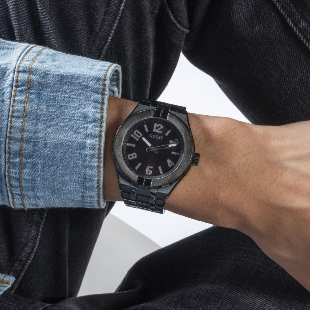 ساعة جيس الرجالية بحركة كوارتز ولون مينا أسود - GWC-0273