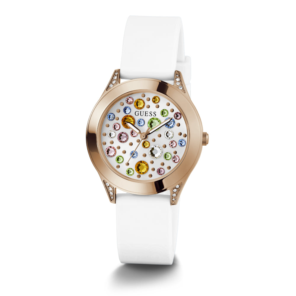 ساعة جيس النسائية بحركة كوارتز ولون مينا أبيض - GWC-0285